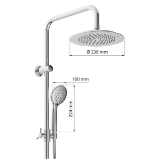 EISL DX12009 doucheset chroom regendouche zonder boren