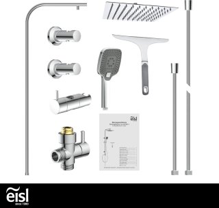 EISL EASY DELUXE doucheset 2-in-1 roestvrij staal 300x300 mm