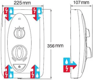 Elektrische douche 10,8 kW chroom