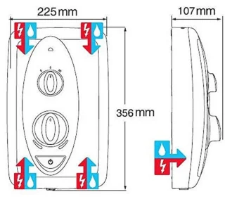 Elektrische douche Chroom