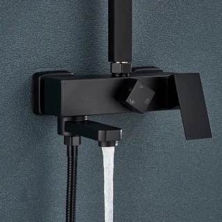 Eszenzics Luxe doucheset mat zwart vierkante regendouche 30cm