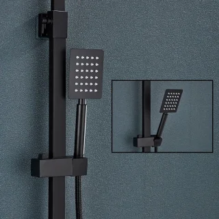 Eszenzics Luxe doucheset mat zwart vierkante regendouche 30cm
