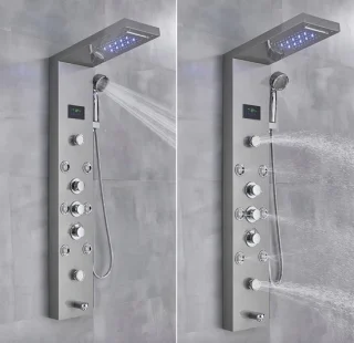 Flanner® Sanisupreme® Douchepaneel Zilver Opbouw