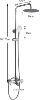 Florida Regendouche Set Messing/Chroom