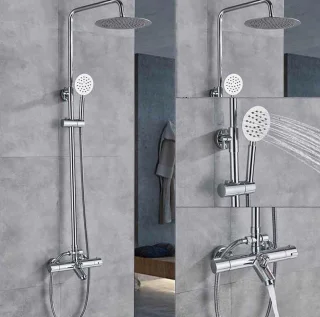 Florida Regendouche Set Messing/Chroom