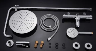 Florida Regendouche Set Messing/Chroom