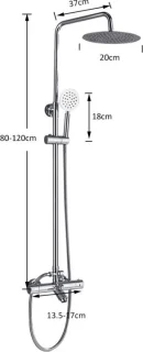 Florida Regendouche Set Messing/Chroom