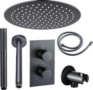 Fortifura Calvi Inbouw Regendoucheset Gunmetal PVD