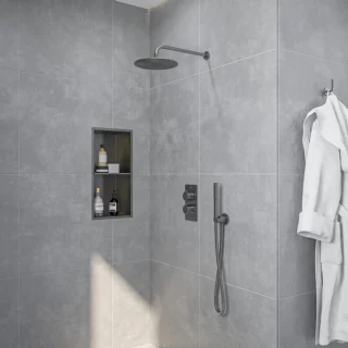 Fortifura Calvi Inbouw Regendoucheset Gunmetal PVD