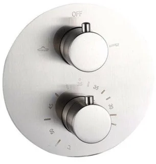 Fortifura Calvi Inbouw Regendoucheset Rond Thermostatisch Geborsteld RVS