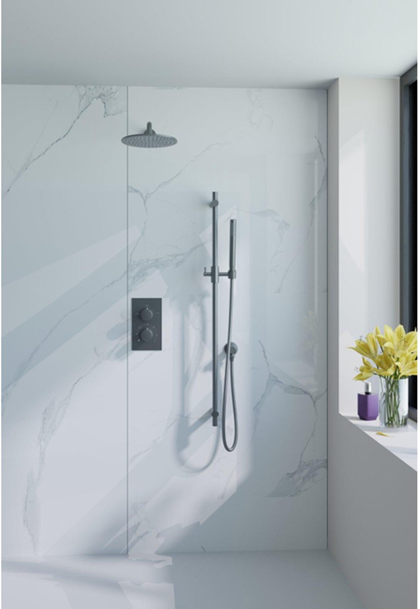 De Fortifura Calvi Inbouw Regendoucheset thermostatisch 25cm Gunmetal PVD in één oogopslag