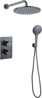 Fortifura Calvi Inbouw Regendoucheset Thermostatisch 25cm Gunmetal PVD