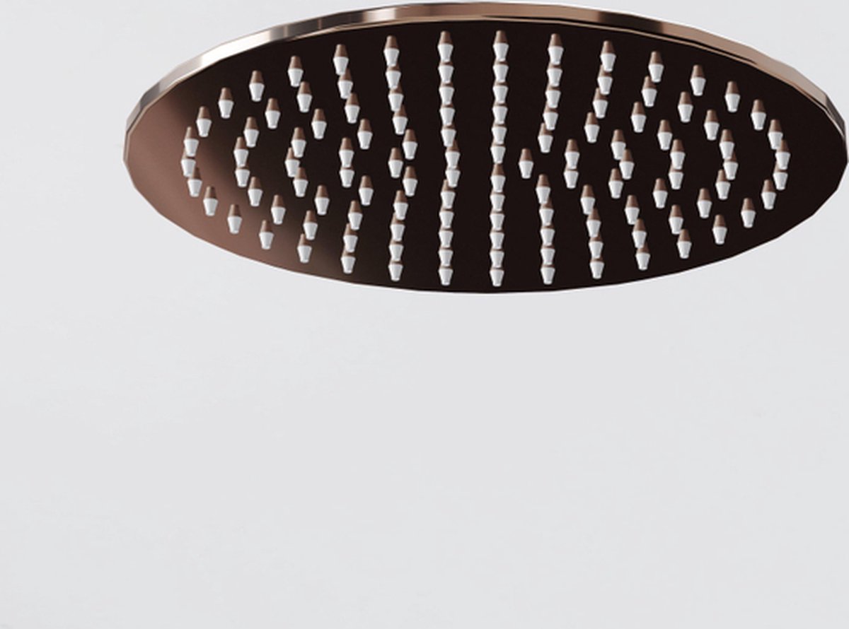 Wat vinden we goed aan de Fortifura Calvi Inbouw Regendoucheset Thermostatisch 25cm Hoofddouche Geborsteld Koper PVD