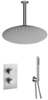 Fortifura Calvi Inbouw Regendoucheset Thermostatisch 30cm Geborsteld RVS