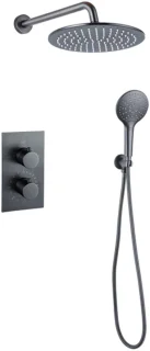 Fortifura Calvi Inbouw Regendoucheset Thermostatisch Geborsteld Gunmetal PVD