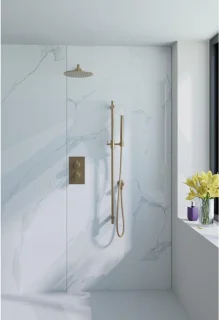 Fortifura Calvi Inbouw Regendoucheset Thermostatisch Geborsteld Messing Goud