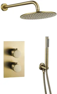 Fortifura Calvi Inbouw Regendoucheset Thermostatisch Geborsteld Messing PVD
