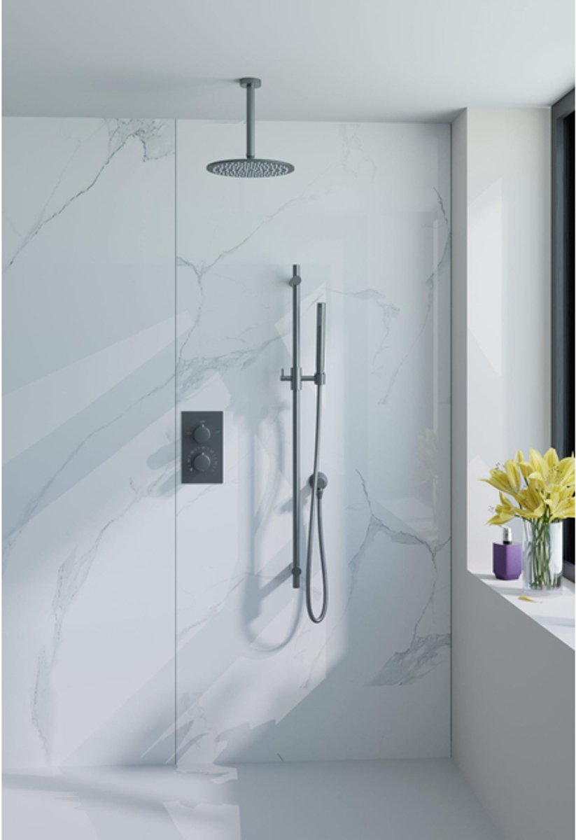De Fortifura Calvi Inbouw Regendoucheset Thermostatisch Gunmetal PVD in één oogopslag