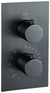 Fortifura Calvi Inbouw Regendoucheset Thermostatisch Plafondarm 25cm Gunmetal PVD