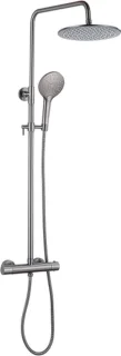 Fortifura Calvi Regendoucheset Thermostatisch 25cm Geborsteld Gunmetal PVD