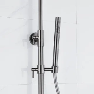 Fortifura Calvi Regendoucheset Thermostatisch 30cm Geborsteld Gunmetal PVD