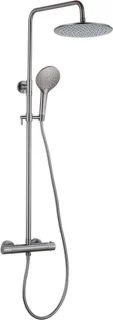 Fortifura Calvi Regendoucheset Thermostatisch 30cm Geborsteld Gunmetal PVD