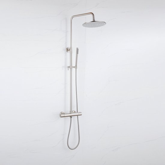Fortifura Calvi Regendoucheset Thermostatisch 30cm Geborsteld RVS