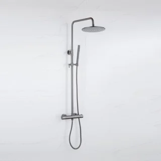 Fortifura Calvi Regendoucheset Thermostatisch 30cm Gunmetal PVD