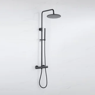 Fortifura Calvi Regendoucheset Thermostatisch 30cm Mat Zwart