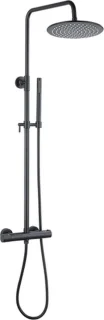 Fortifura Calvi Regendoucheset Thermostatisch 30cm Mat Zwart