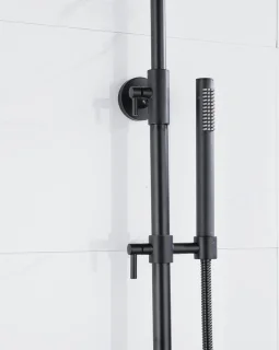 Fortifura Calvi Regendoucheset Thermostatisch 30cm Mat Zwart