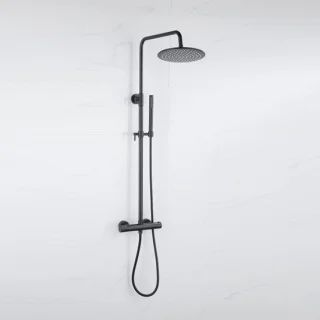Fortifura Calvi Regendoucheset Thermostatisch 30cm Mat Zwart
