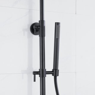 Fortifura Calvi Regendoucheset Thermostatisch 30cm Mat Zwart