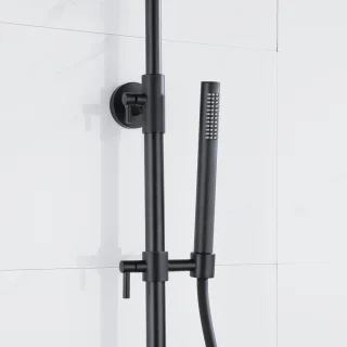 Fortifura Calvi Regendoucheset Thermostatisch 30cm Mat Zwart