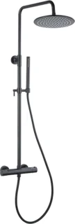 Fortifura Calvi Regendoucheset Thermostatisch 30cm Mat Zwart