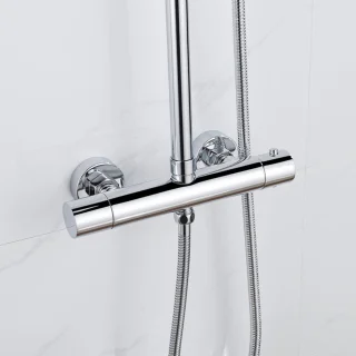 Fortifura Calvi Regendoucheset Thermostatisch Chroom