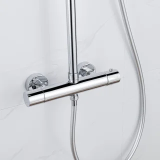 Fortifura Calvi Regendoucheset Thermostatisch Chroom