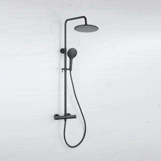 Fortifura Calvi Regendoucheset Thermostatisch Mat Zwart