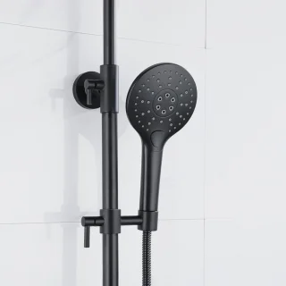 Fortifura Calvi Regendoucheset Thermostatisch Mat Zwart