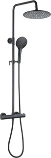 Fortifura Calvi Regendoucheset Thermostatisch Mat Zwart