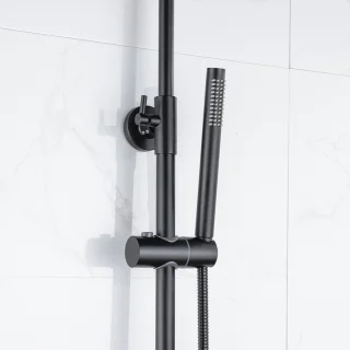 FortiFura Calvi Thermostaat Regendouche Mat Zwart Messing