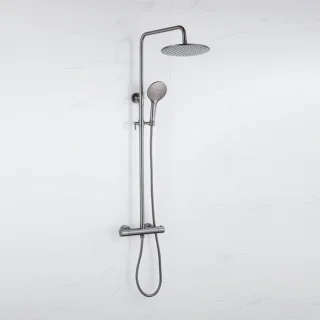 Fortifura Calvi thermostatische regendoucheset 30cm gunmetal