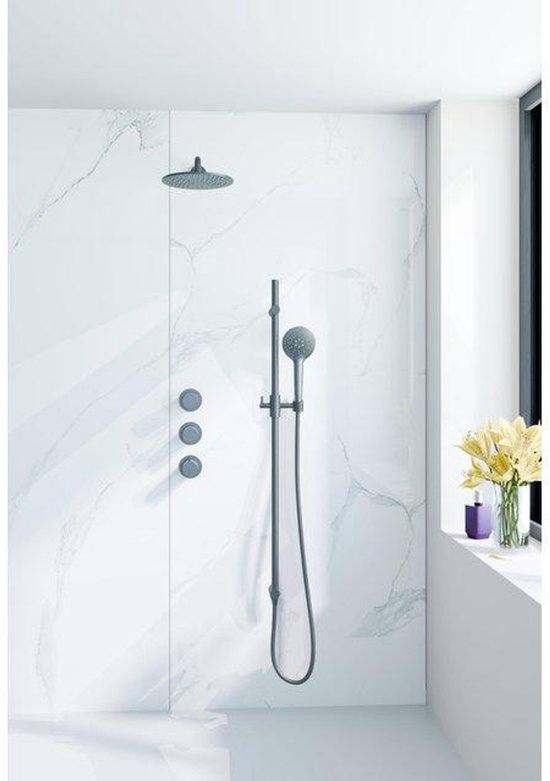 Fortifura Nebbio Regendoucheset Inbouwdeel en Glijstang Gunmetal