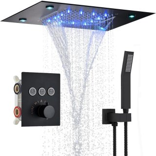 De Fubzz Regendouche Plafondset 35x50 cm Zwart in één oogopslag