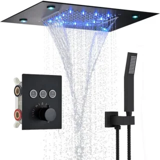 Fubzz Regendouche Plafondset 35x50 cm Zwart