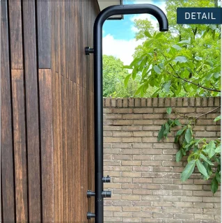 FugaFlow Bacelo buitendouche douchepaneel RVS mat zwart