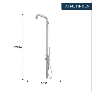 FugaFlow Bacelo Douchepaneel Geborsteld RVS