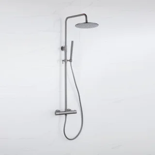 FugaFlow Eccelente Acces Regendoucheset Geborsteld Gunmetal PVD