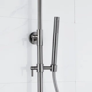 FugaFlow Eccelente Acces Regendoucheset Geborsteld Gunmetal PVD