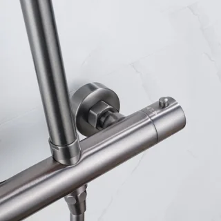 FugaFlow Eccelente Acces Regendoucheset Geborsteld Gunmetal PVD